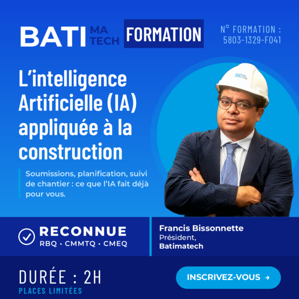 FORMATION RBQ – L’intelligence Artificielle (IA) appliquée à la construction